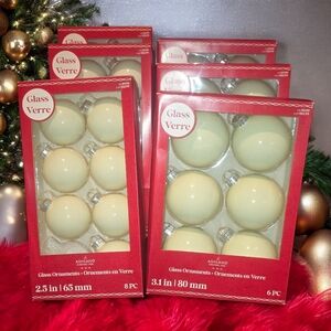 Ashland Cream Glass Ornament Collection